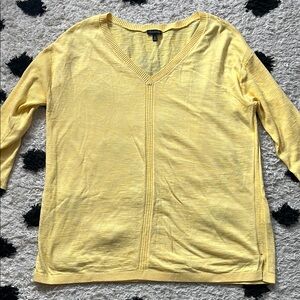Talbots Size Medium Yellow V-Neck Sweater